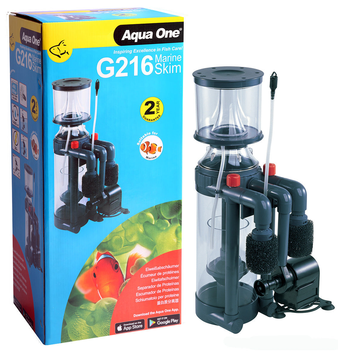Aqua One Protein Skimmer 400L Marine Salt Water Aquariums ProSkim G216 50023