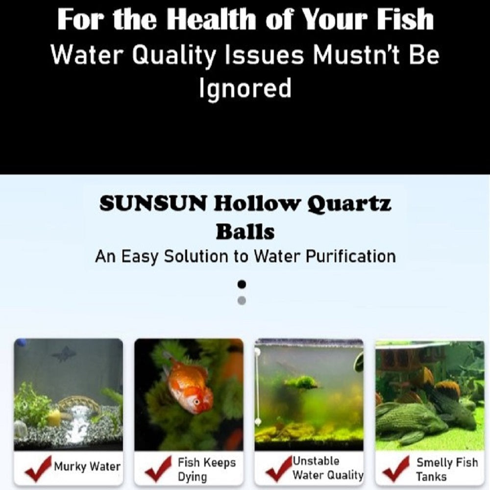 Sunsun 500g Hollow Quartz Balls Media Aquarium Fish Tank Pond Filter