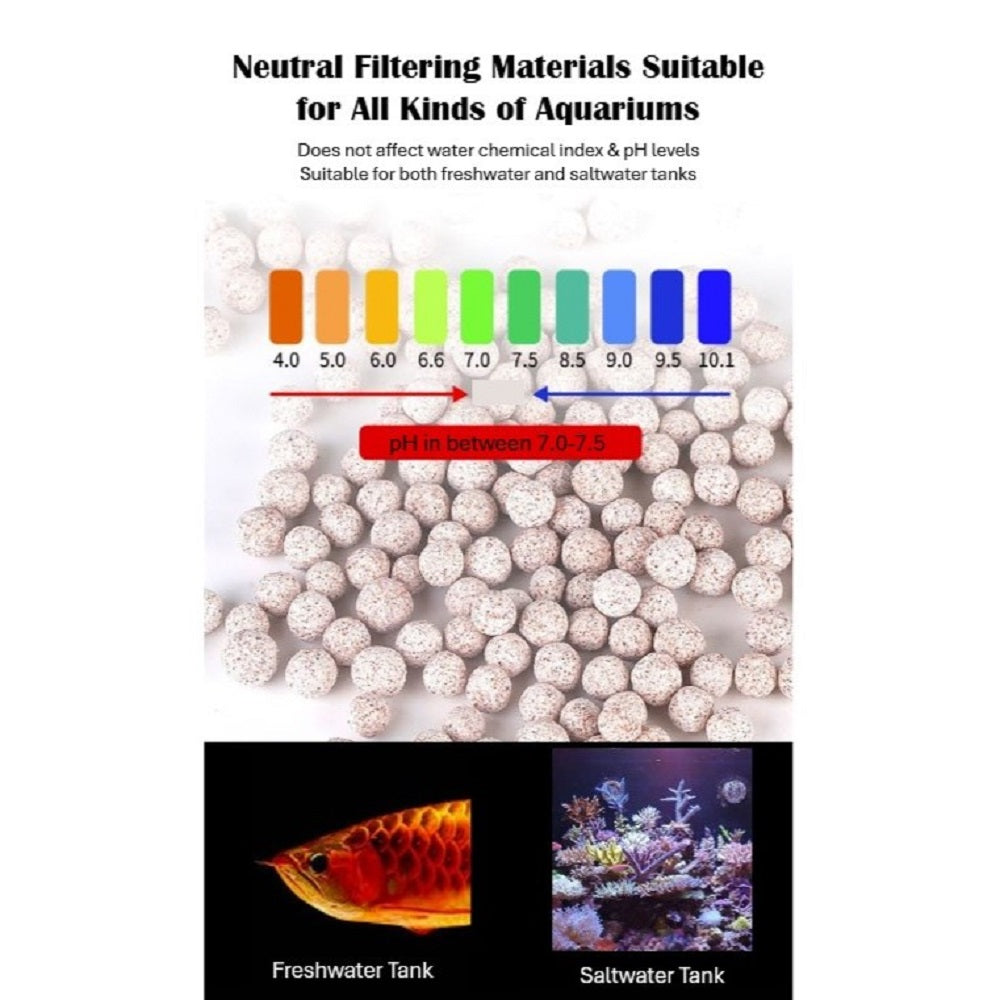Sunsun 500g Hollow Quartz Balls Media Aquarium Fish Tank Pond Filter