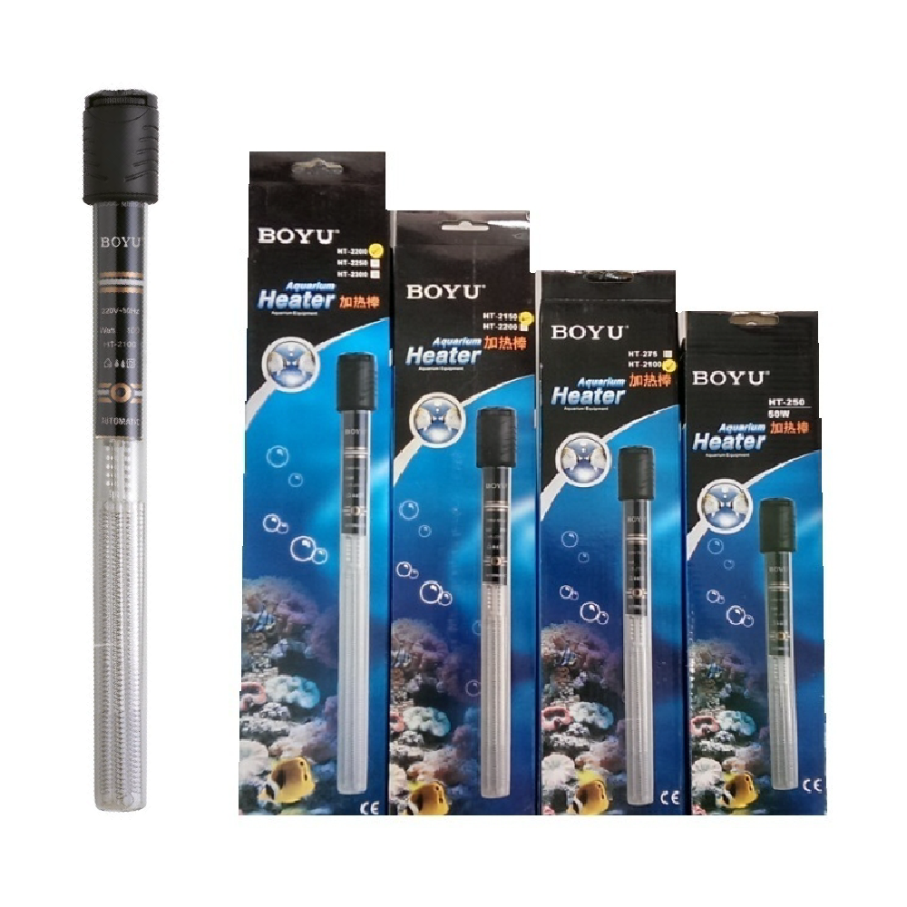 BOYU Submersible Fish Tank Glass Heater 25W, 50W, 75W,100W,150W,200W,250W,300W