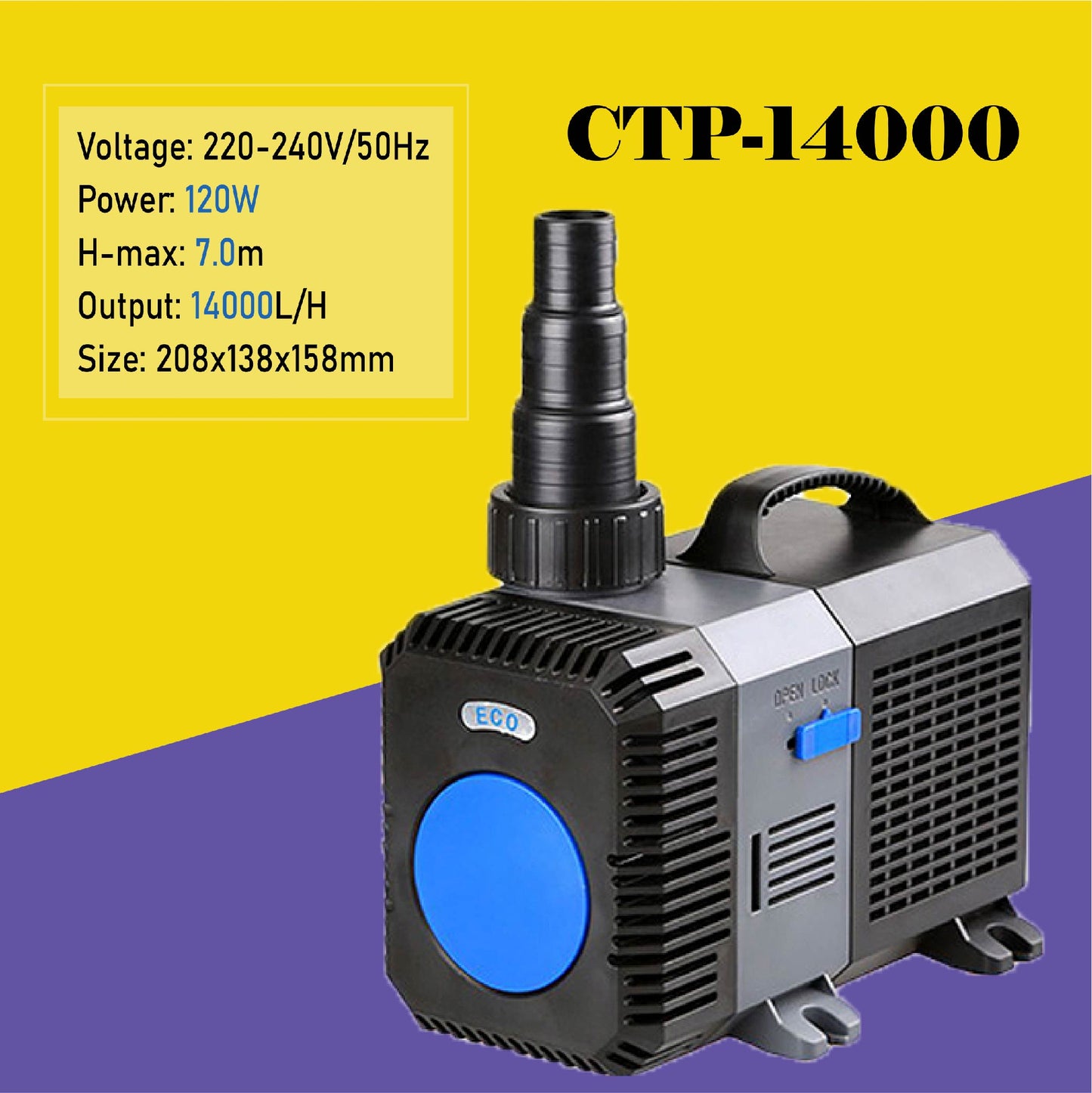 SUNSUN (Grech) CTP Submersible 5000-16000L/H Water Pump Aquarium Marine Fish Tank Fountain Pond