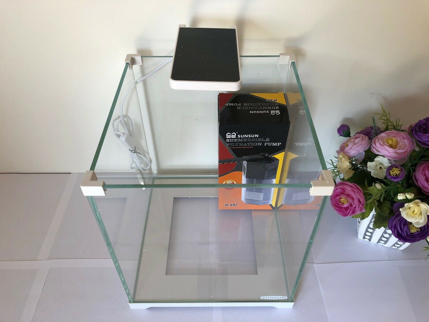SUNSUN ATK-250D 15L Nano Aquarium Fish Tank with LED Light and Filter