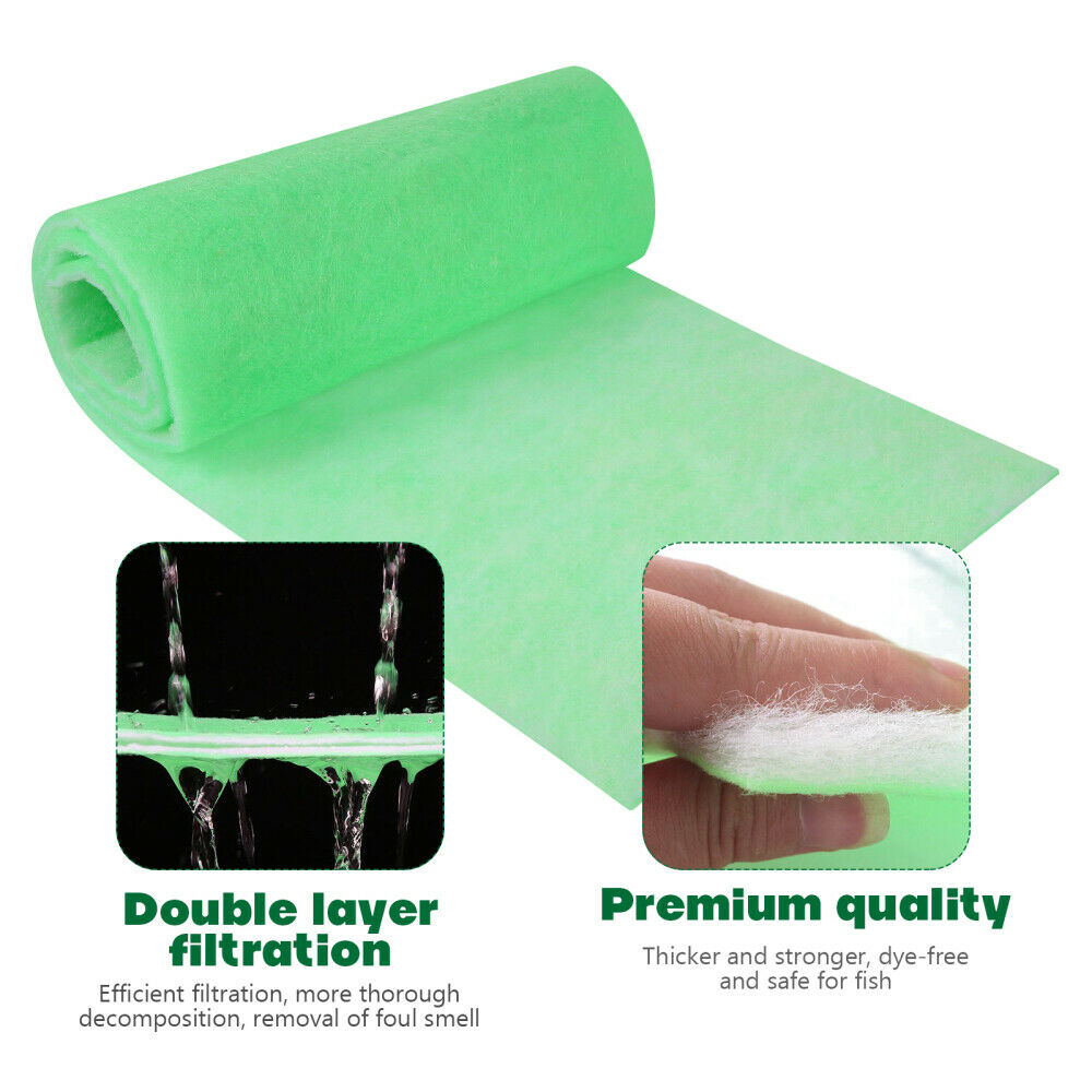 2pcs- 20pcs 120x30cm Filter Sponges Double Layer Aquarium Biochemical Cotton