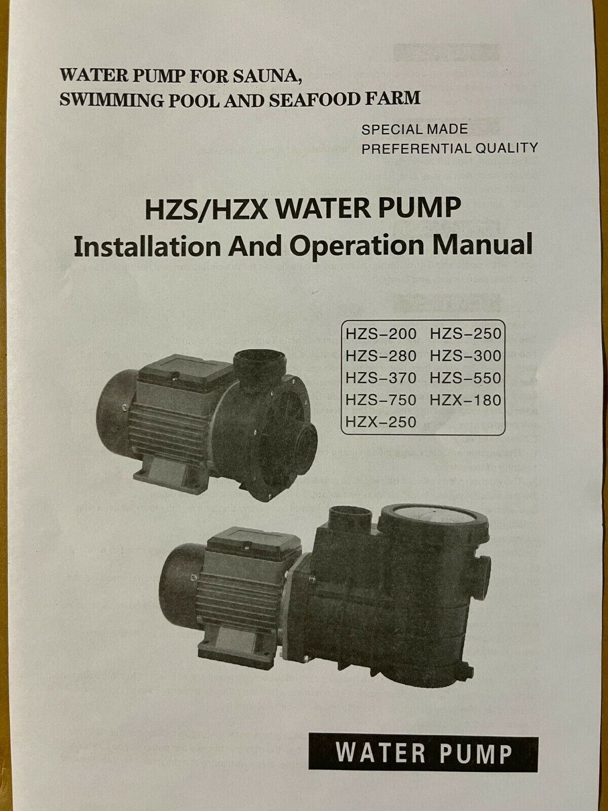 SUNSUN 200W-750W HZS Series Self-circulation Water Pump 5000L/H-14500L/H for Pond Swimming Pool Rainwater Tank