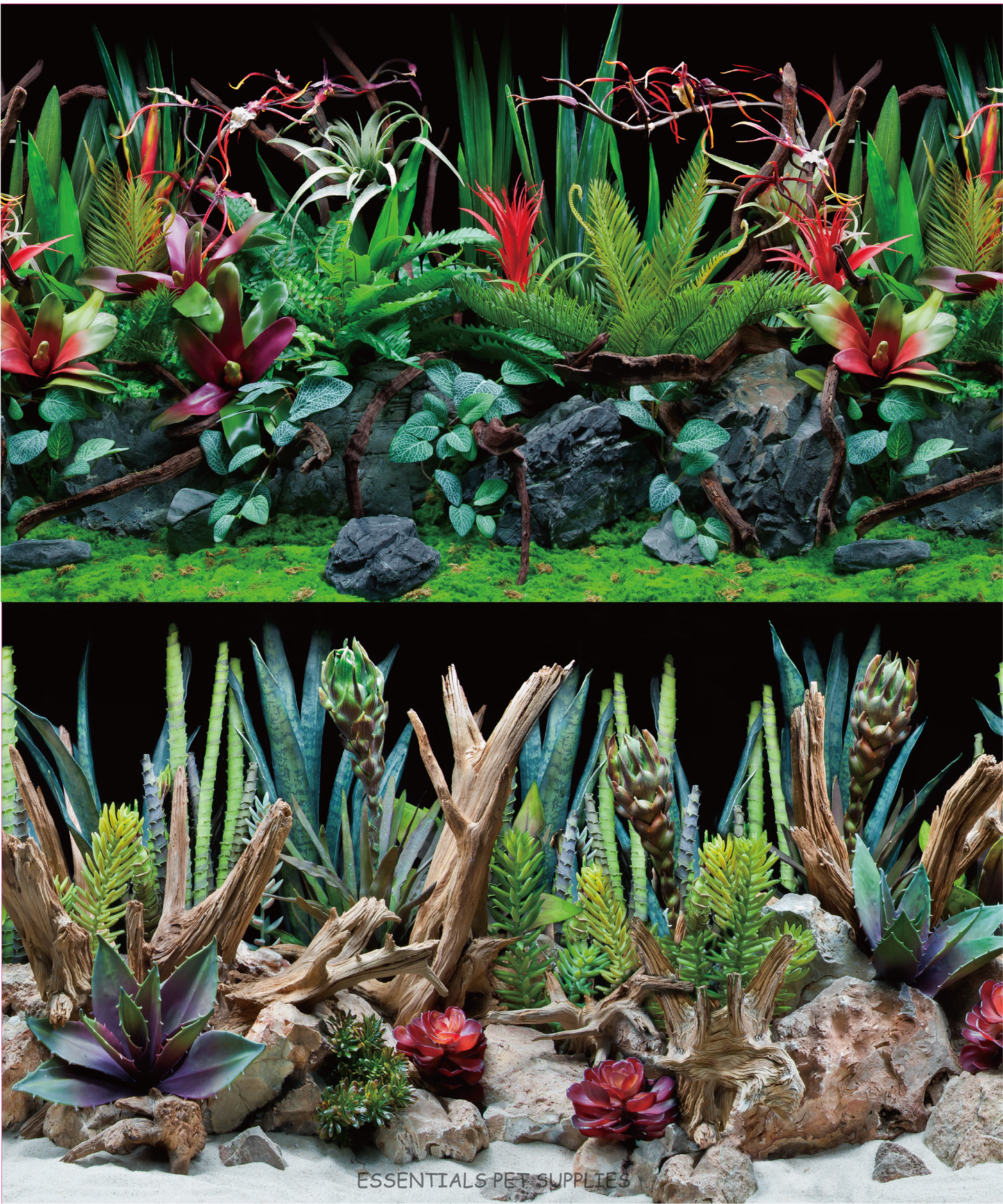 Aquarium Fish Tank Background Double Side Poster 18"(45cm)*3ft/4ft/5ft/6ft