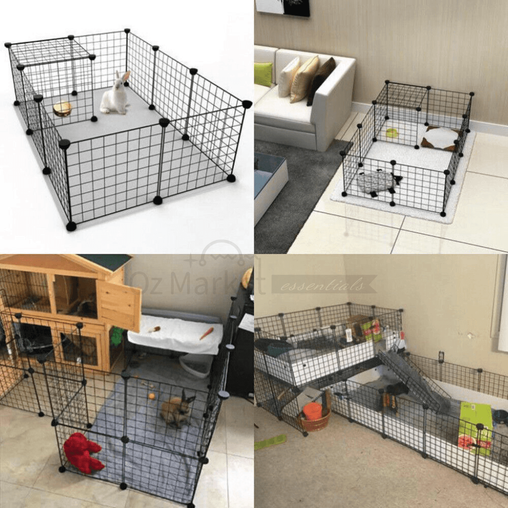 8/10/12 Panel Pet Dog Cat Guinea Pig Rabbit Cage Playpen Puppy Safe Gate