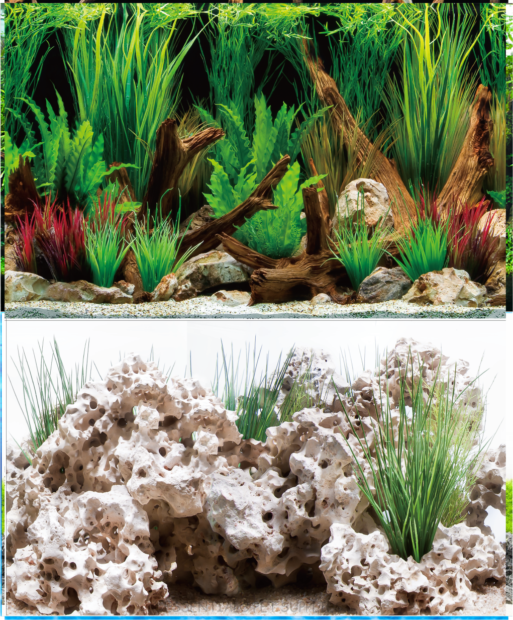 Aquarium Fish Tank Background Double Side Poster 18"(45cm)*3ft/4ft/5ft/6ft