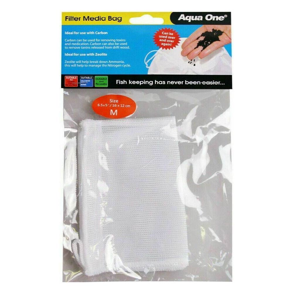 Aqua One Filter Media Bag Medium M 16x12cm For Carbon Noodles Aquarium 10214