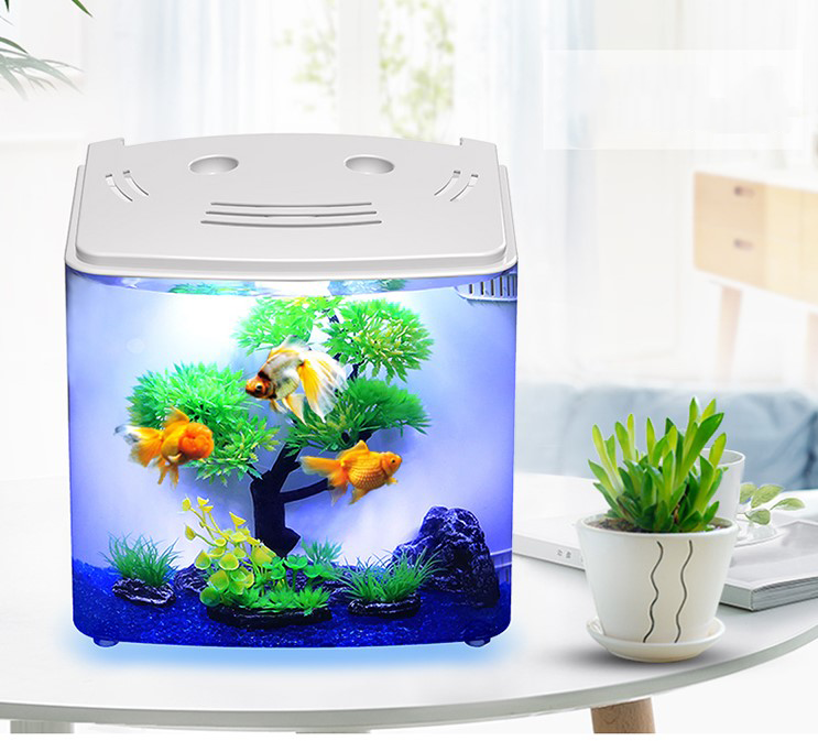 SUNSUN Small Desktop 4L Acrylic Ecological Fish tank with LED light and Filter