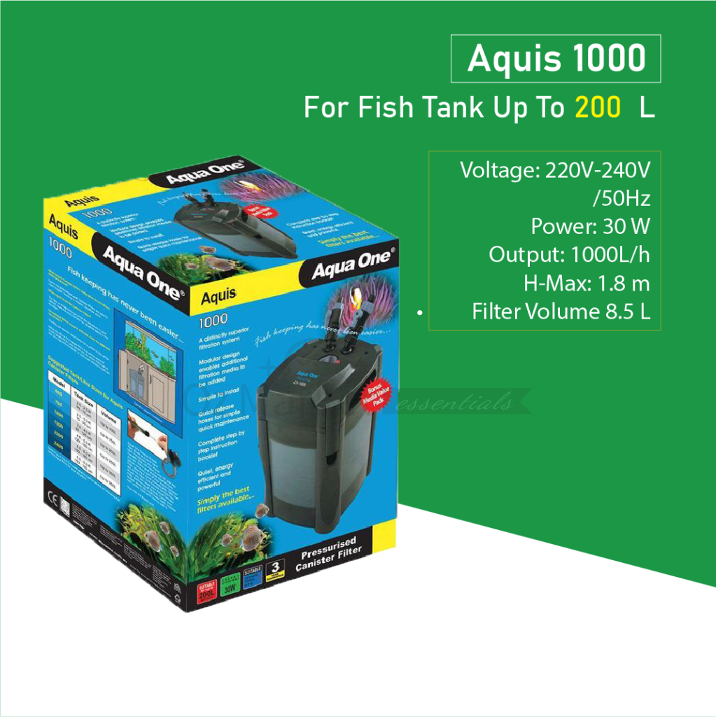 Aqua One 11183 Aquis 1000 Canister Filter 1000L/h | OzMarket Essentials | Pet Supplies