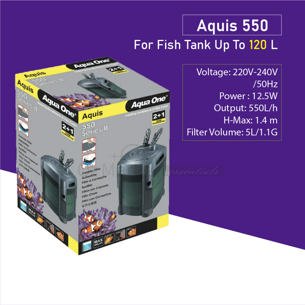 Aqua One 94101 Aquis 550 Series Ii Canister Filter 550L/h External Filter| OzMarket Essentials | Pet Supplies