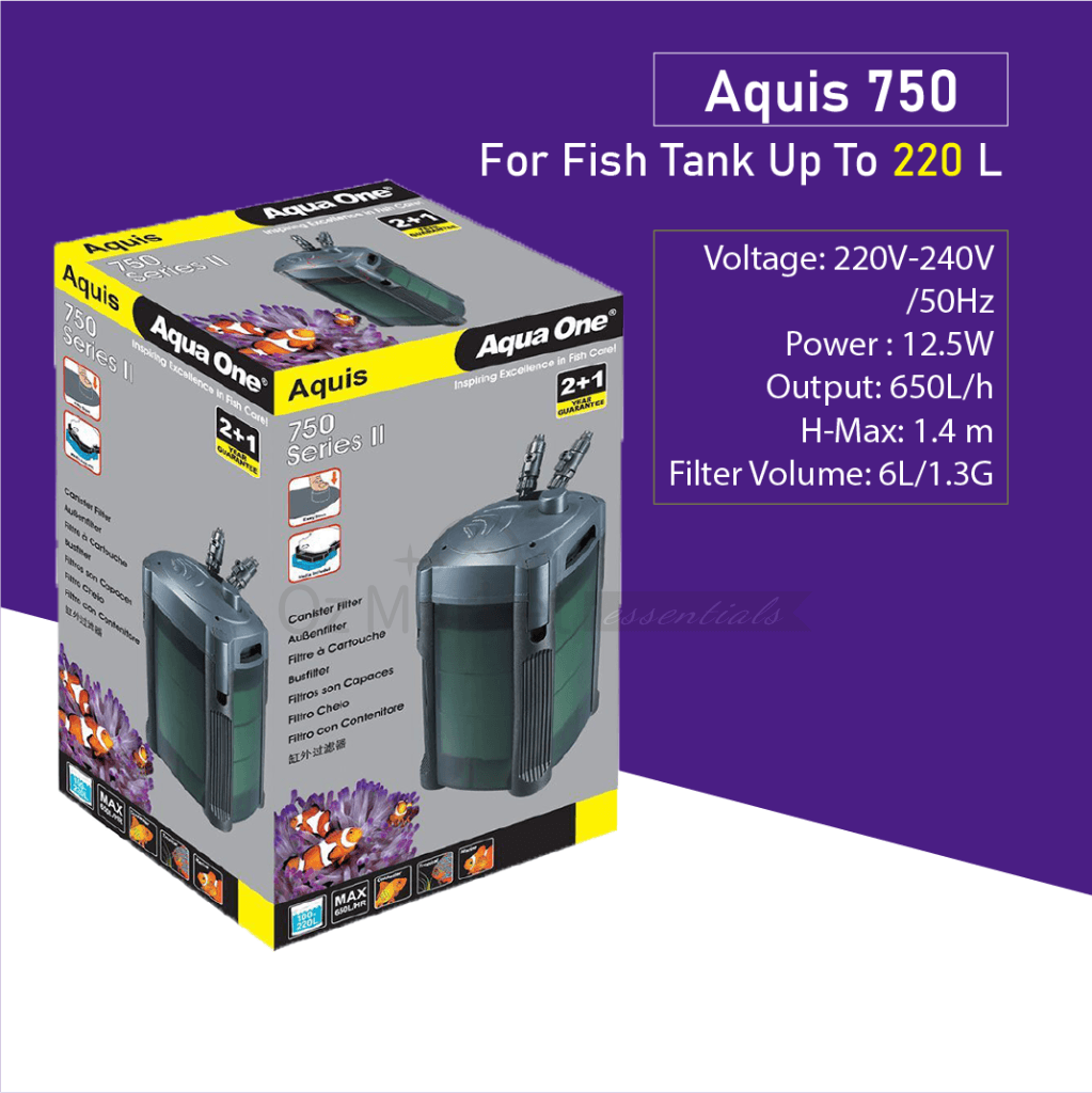Aqua One 94102 Aquis 750 Series Ii Canister Filter 650L/h External Filter| OzMarket Essentials | Pet Supplies