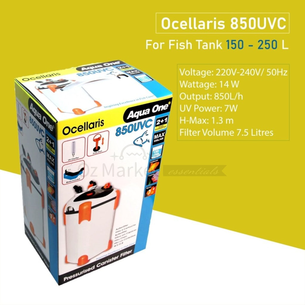 Aqua One Ocellaris 850UVC Canister Filter 850L/H 94151 UV Light