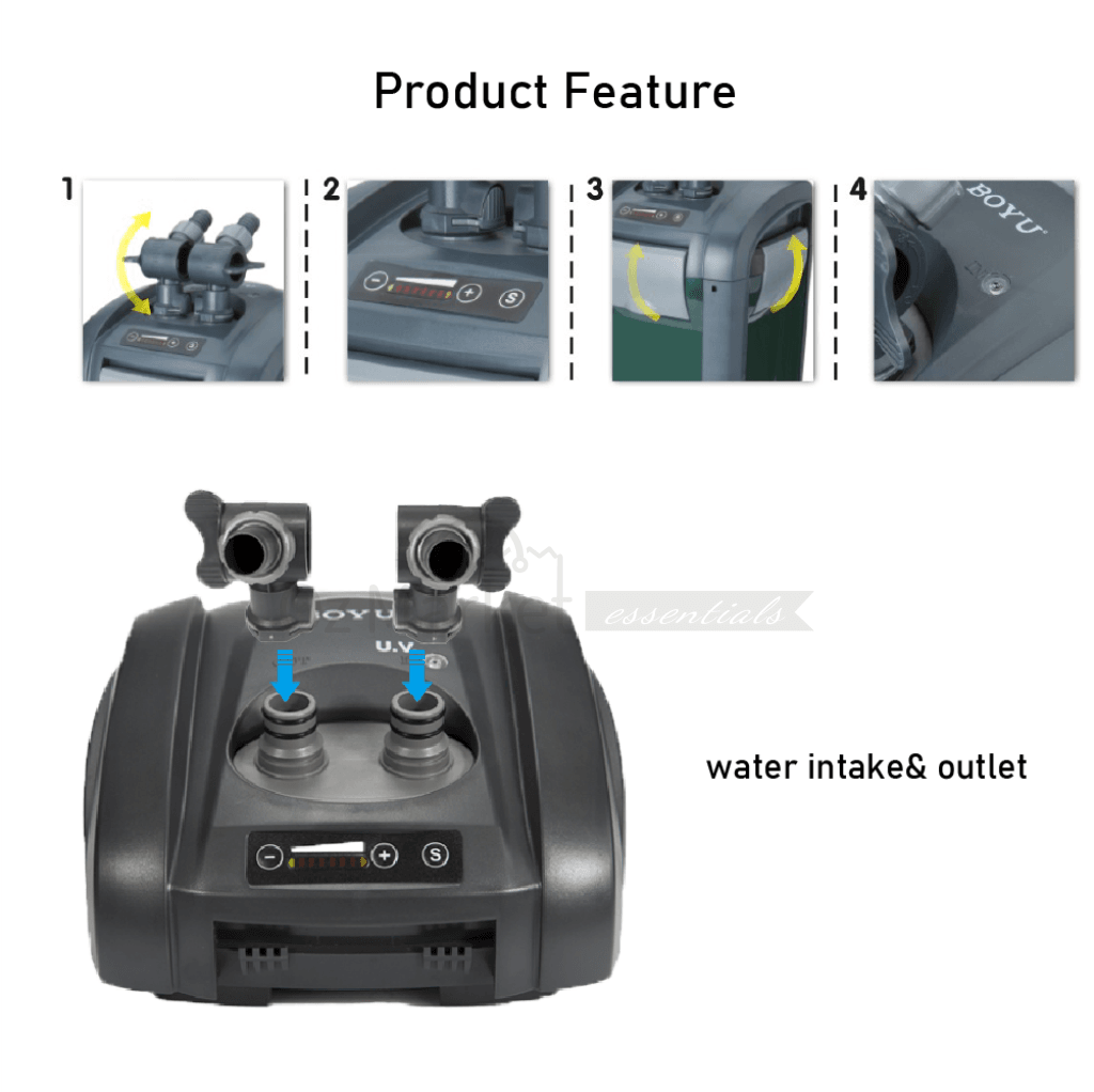 Boyu 300L/h-1610L/h Adjustable Aquarium Fish Tank External Canister Filter External Filter