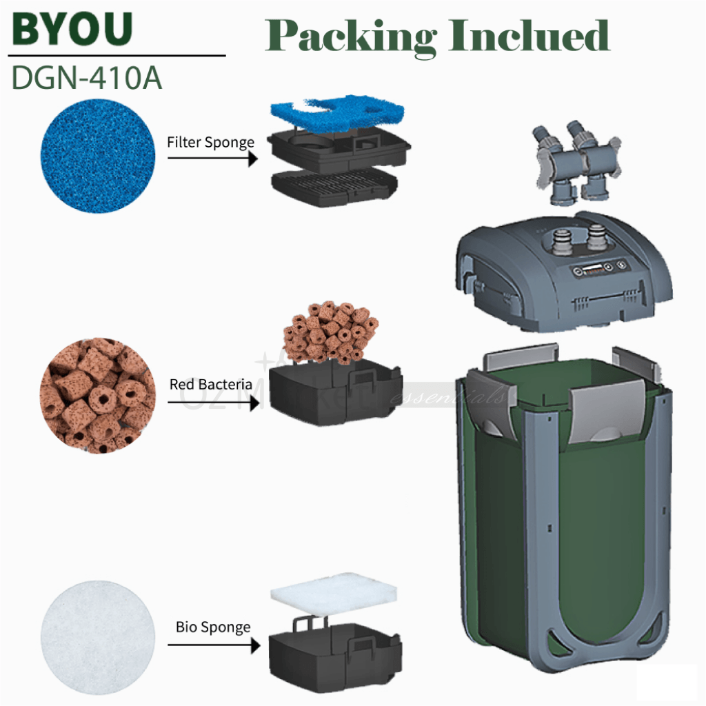 Boyu 300L/h-1610L/h Adjustable Aquarium Fish Tank External Canister Filter Dgn-410A Without Uv