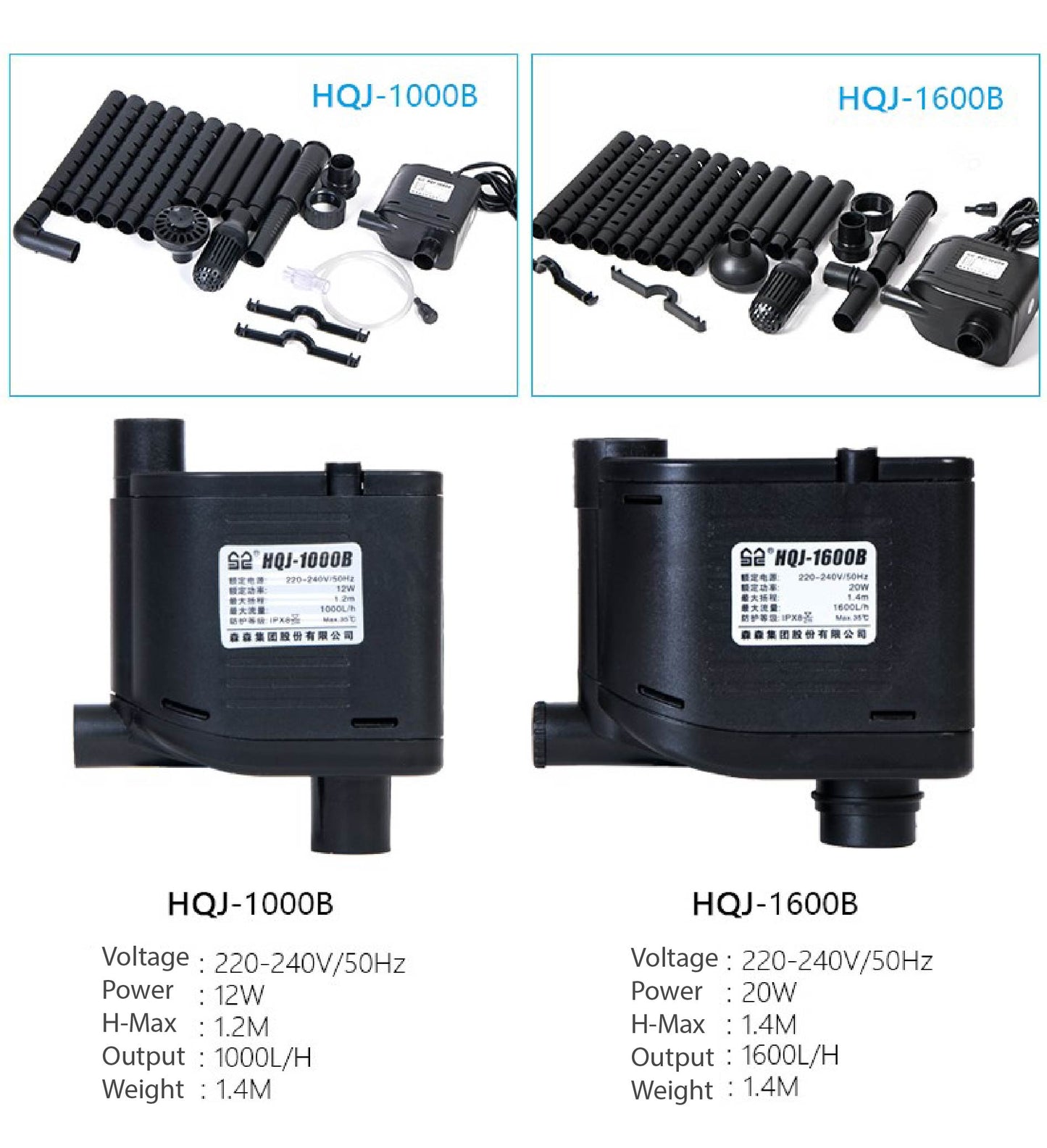 SUNSUN HQJ-B Series Multi-Function Submersible Water Pump Powerhead Spray Bar