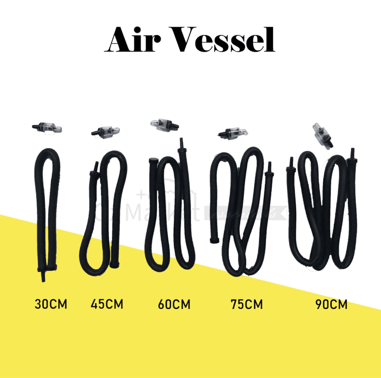 Flexible 30/45/60/75/90cm Air Vessel for Aquarium Fish Tank Pond