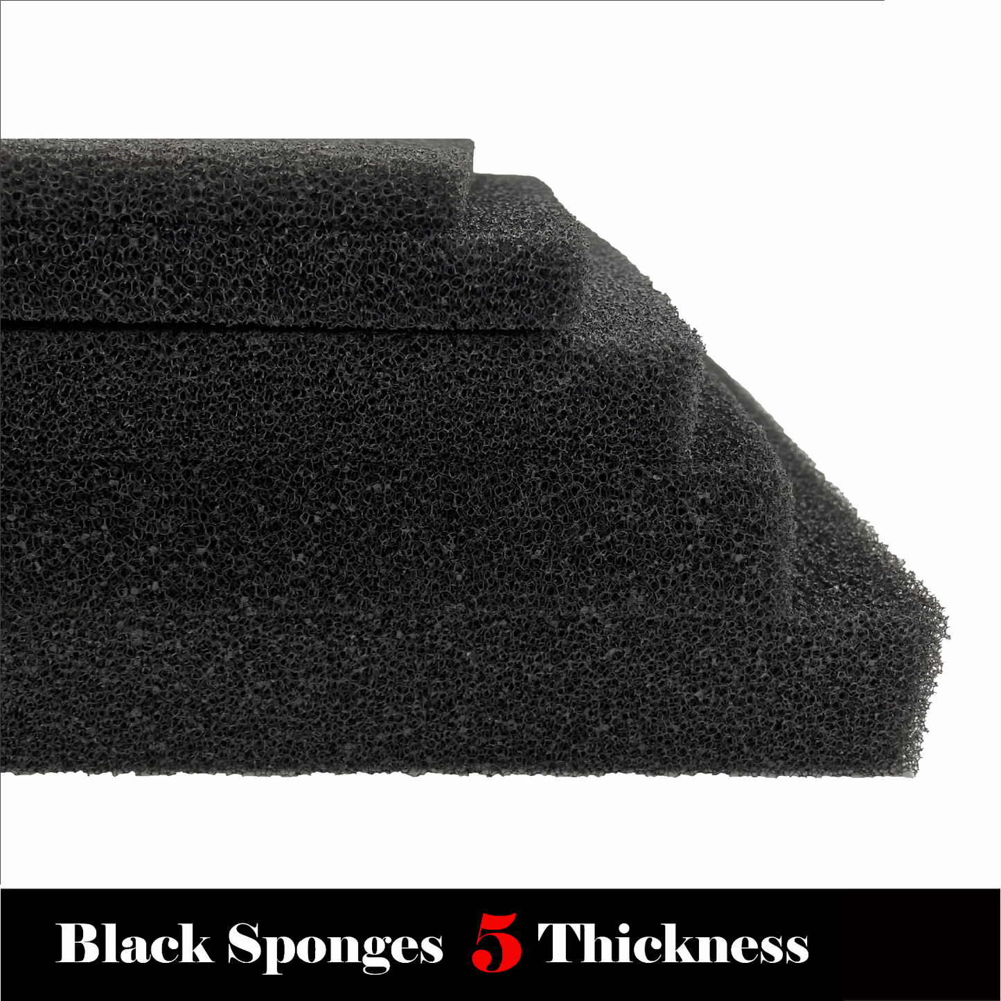 SUNSUN 50x50x1.5cm/2cm/3cm/4cm/5cm Aquarium Bio-Sponge Filter Biochemical Foam Pad Blac