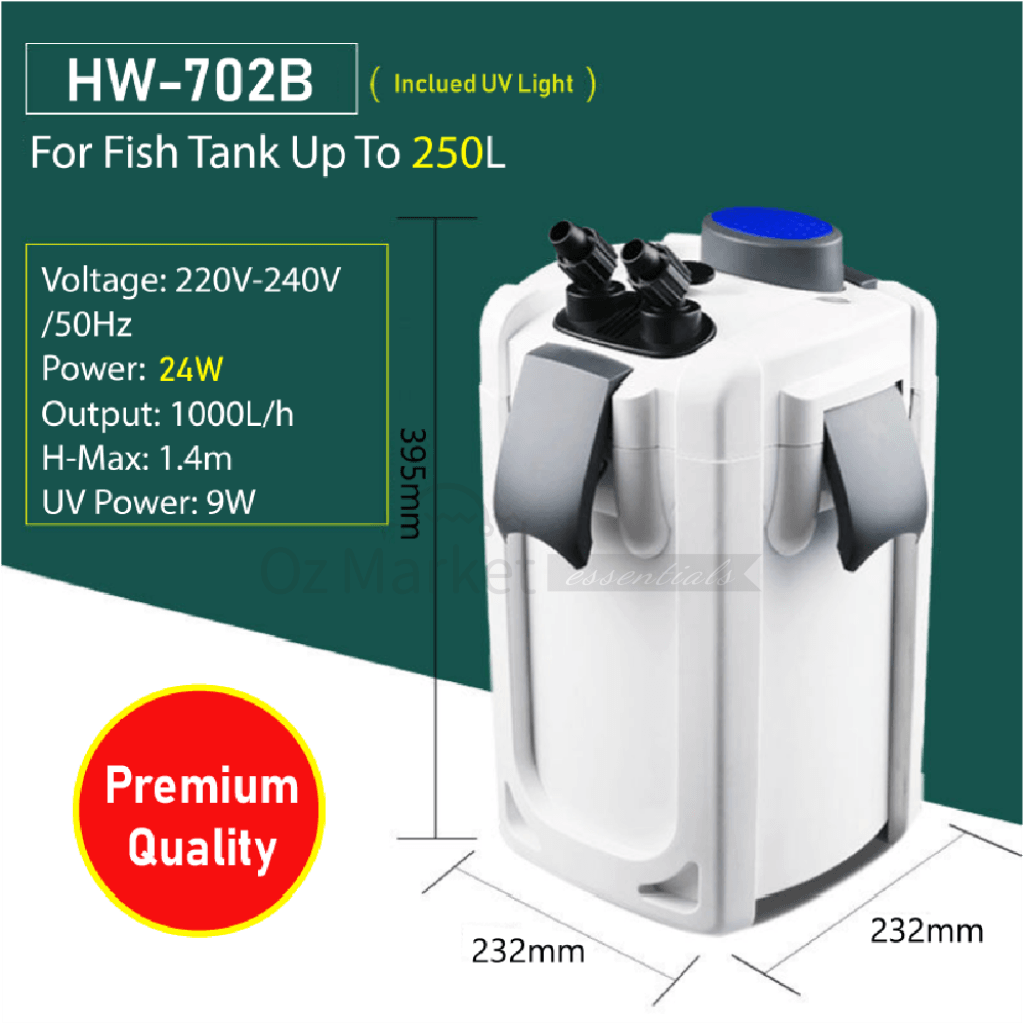 Sunsun 1000L/h Premium External Canister Filter Uv Light 3 Free Media External Filter
