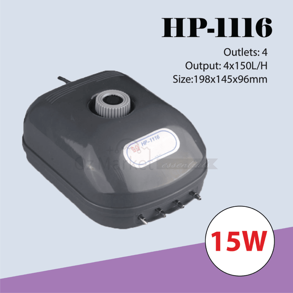 Sunsun 15W Brand New Aqua Aquarium Air Pump 4 X 2.5L/m With Outlets Pumps