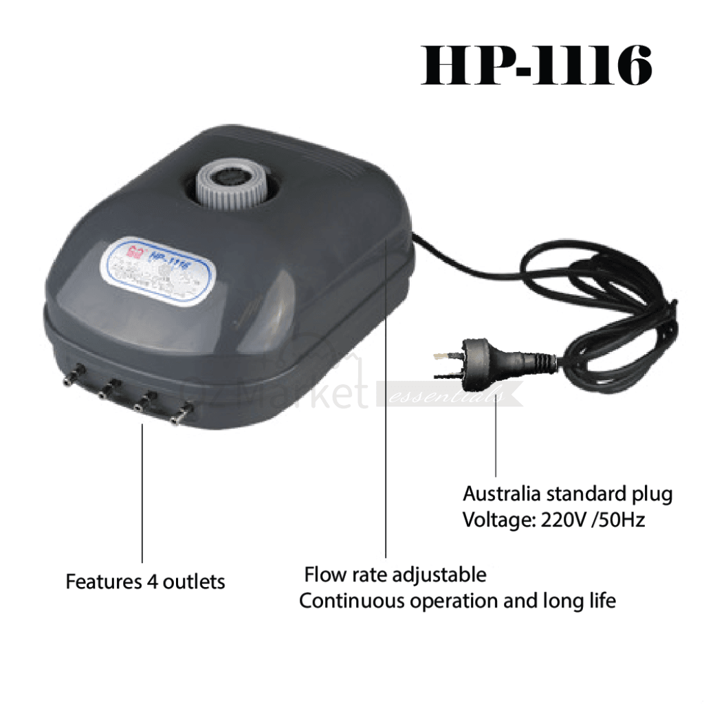 Sunsun 15W Brand New Aqua Aquarium Air Pump 4 X 2.5L/m With Outlets Pumps