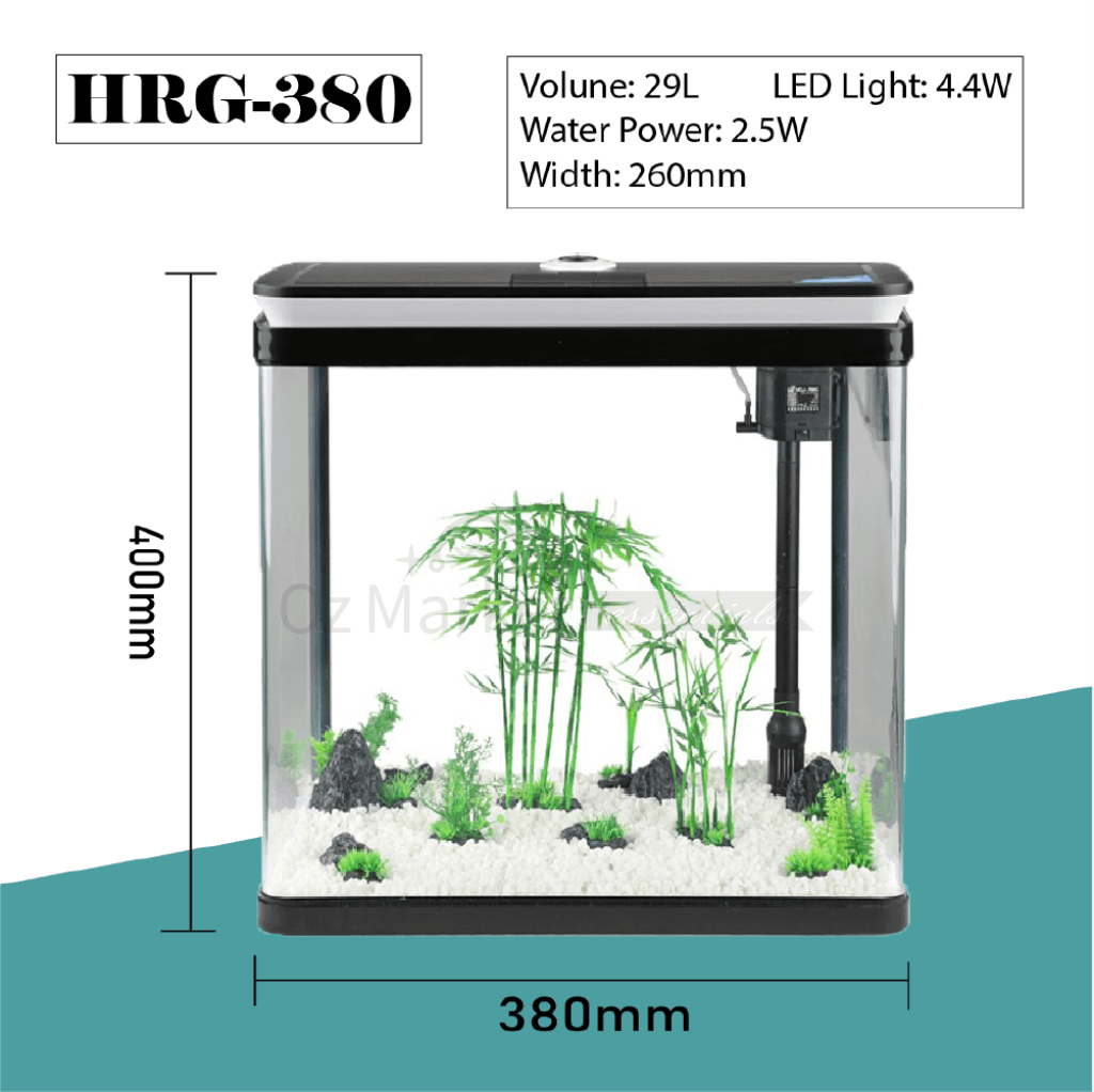 Sunsun 29L Aquarium Fish Tank With Led Light And Filtration System Aquariums