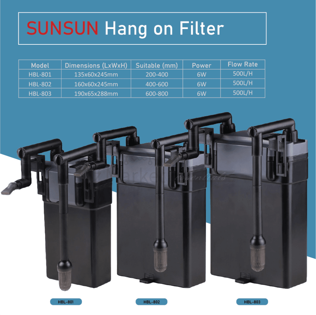 Sunsun 6W 500L/h Aquarium Fish Tank Hang On Filters Filter