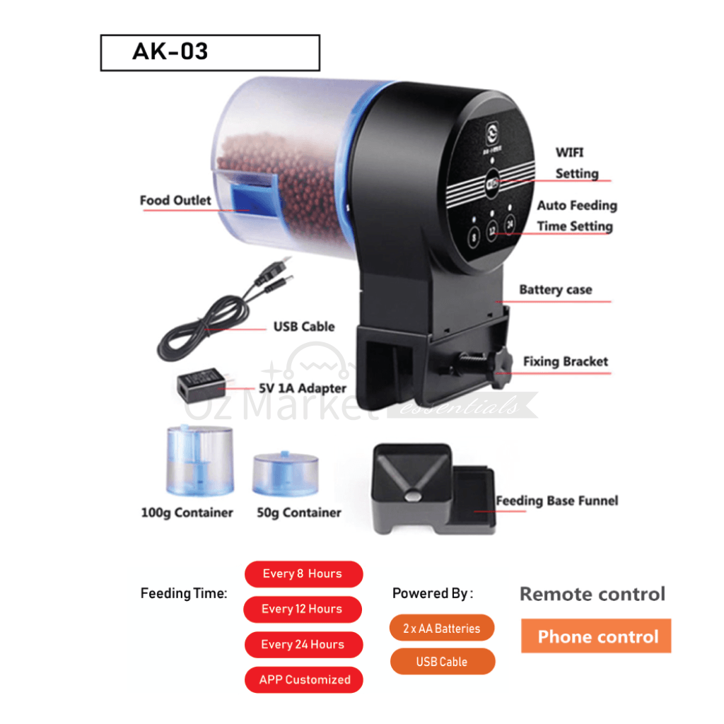 Sunsun Aquarium Automatic Fish Feeder Wifi Model For Iphone&ipad Only Feeders
