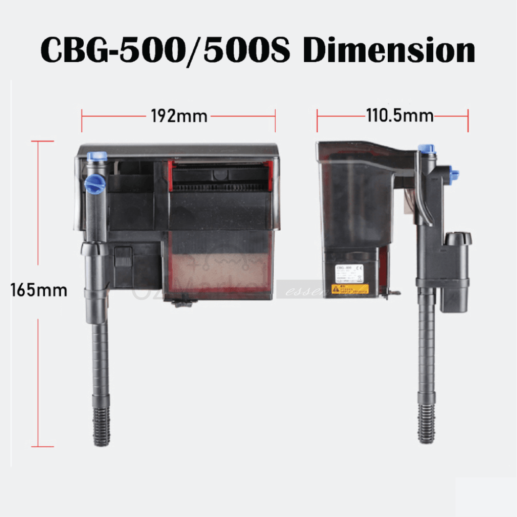 Sunsun Hang On Back Bio-Filter 500L/ 800L/h With Or Without 5W Uv Sterilizer Cbg-500S Light Filter