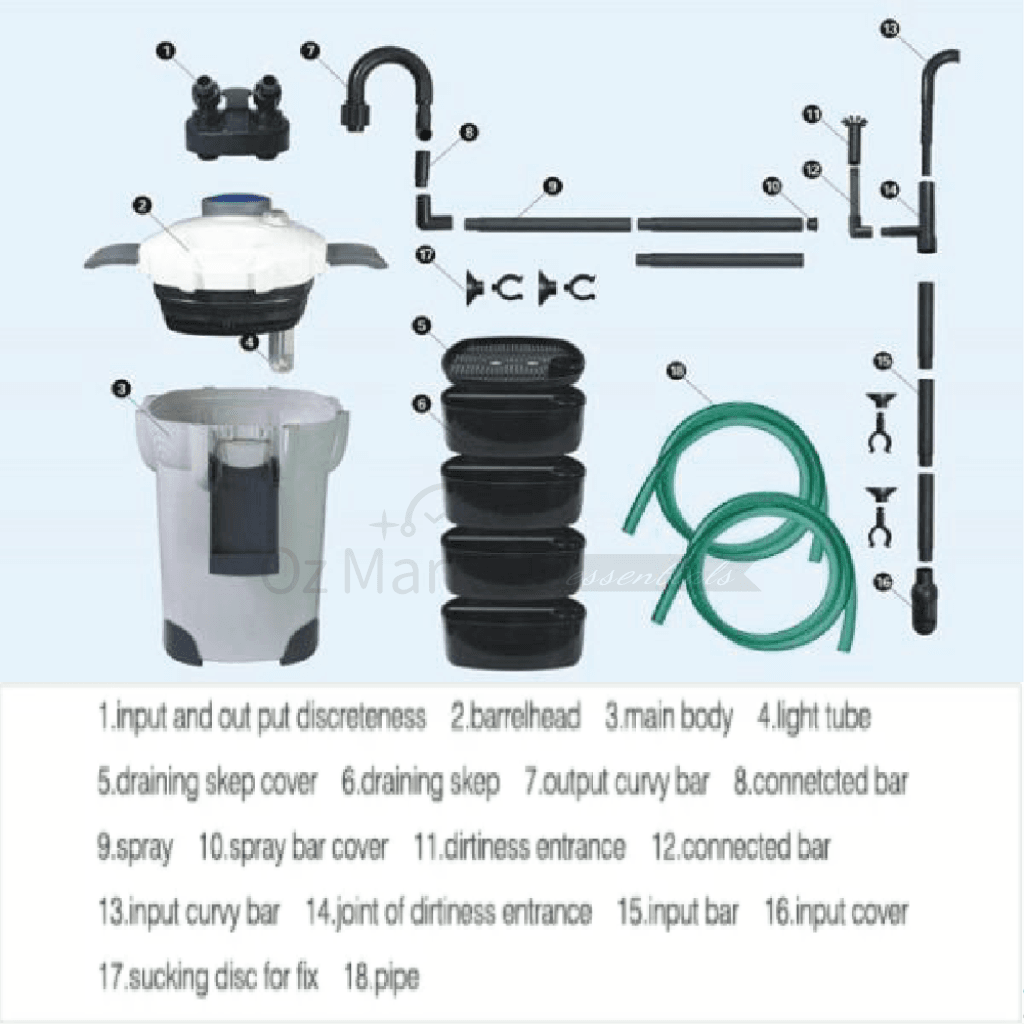 Sunsun Hw-304B - 2000L/h External Canister Filter Uv Light 4 Free Media External Filter