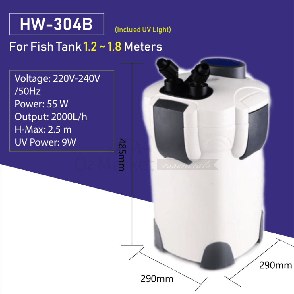 Sunsun Hw-304B - 2000L/h External Canister Filter Uv Light 4 Free Media External Filter