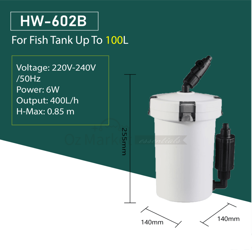 Sunsun Hw-602B- 400L/h Brand New External Canister Filter Complete Set External Filter
