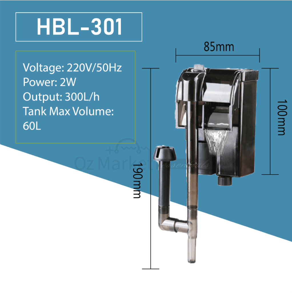 Sunsun300L/h 400L/h 500L/h 600L/h Aquarium Fish Tank Hang On Filter Hbl-301 300L/h