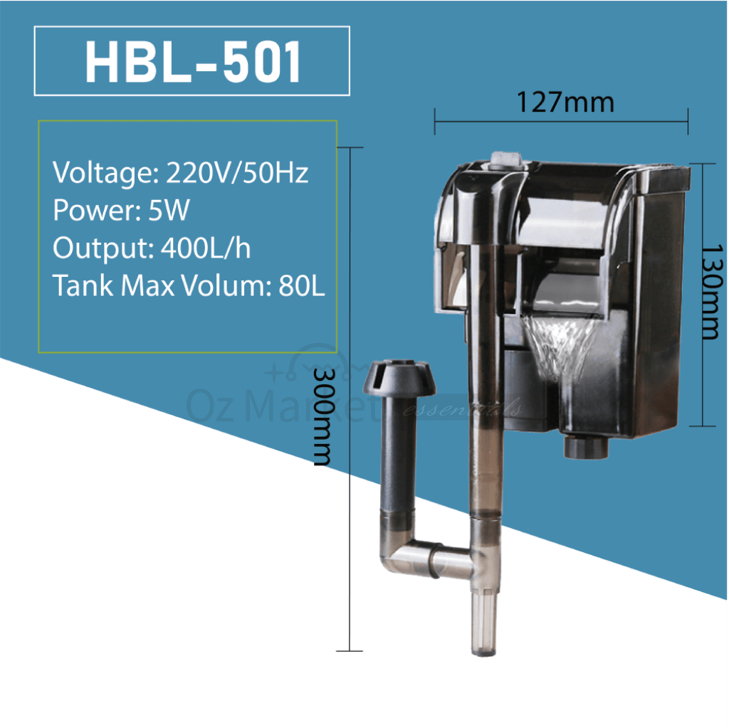 Sunsun300L/h 400L/h 500L/h 600L/h Aquarium Fish Tank Hang On Filter Hbl-501 400L/h