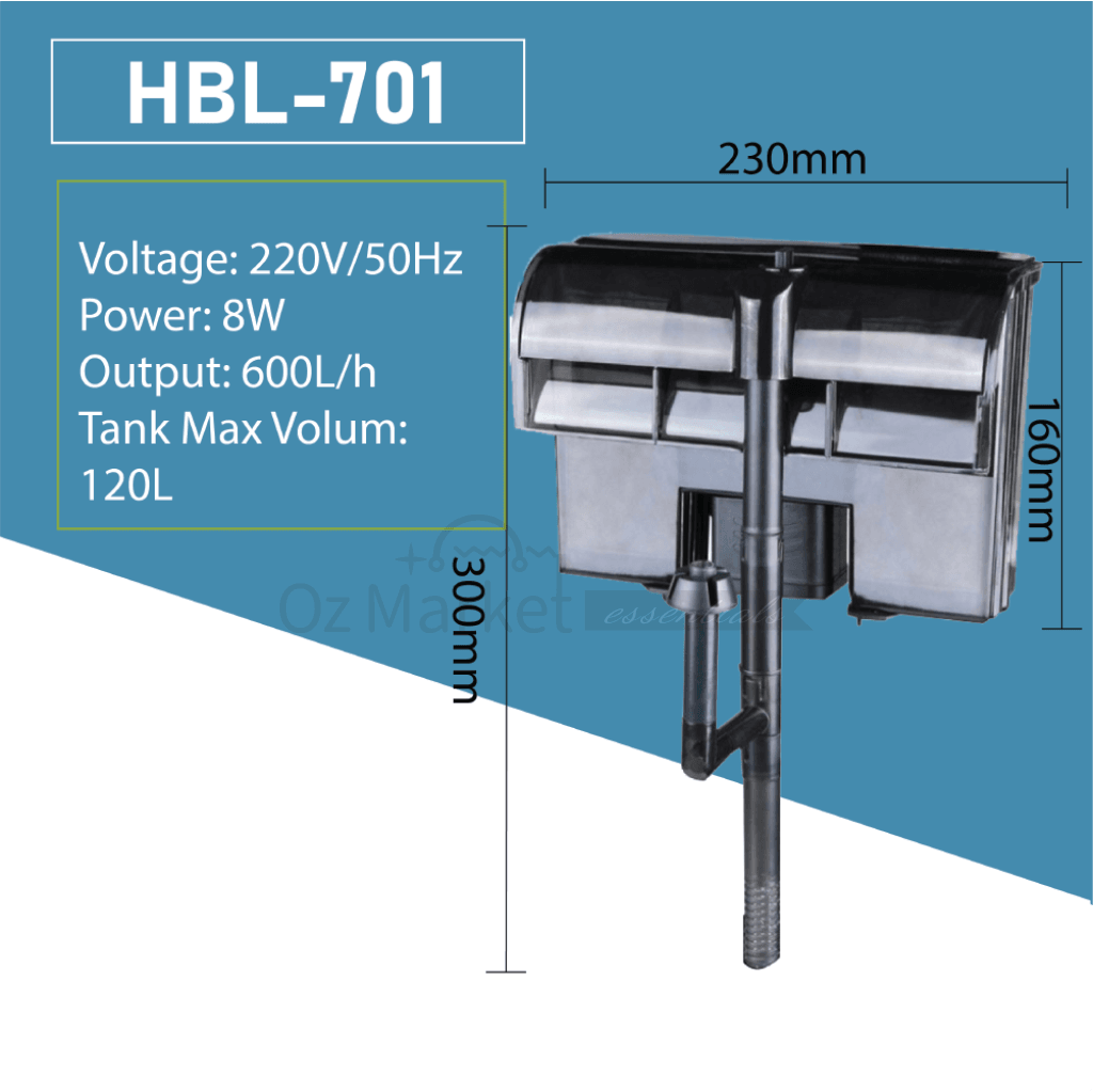 Sunsun300L/h 400L/h 500L/h 600L/h Aquarium Fish Tank Hang On Filter Hbl-701 600L/h