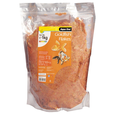 Aqua One Bulk 1kg Goldfish Koi Aquarium Flake Fish Food
