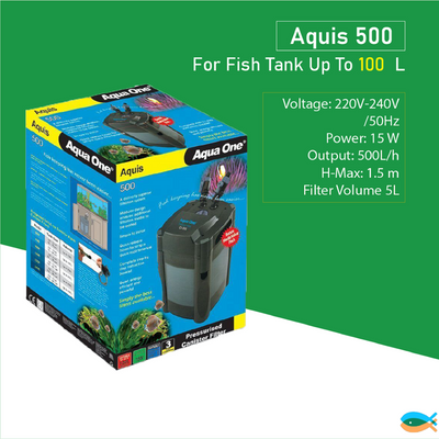 Aqua One 11181 Aquis 500 External Canister Filter 500L/H