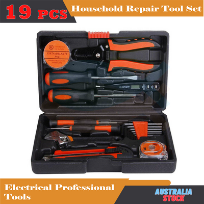 19PCS Electric Home Hand Tool Hardware Combination Kit Electric Storage Case