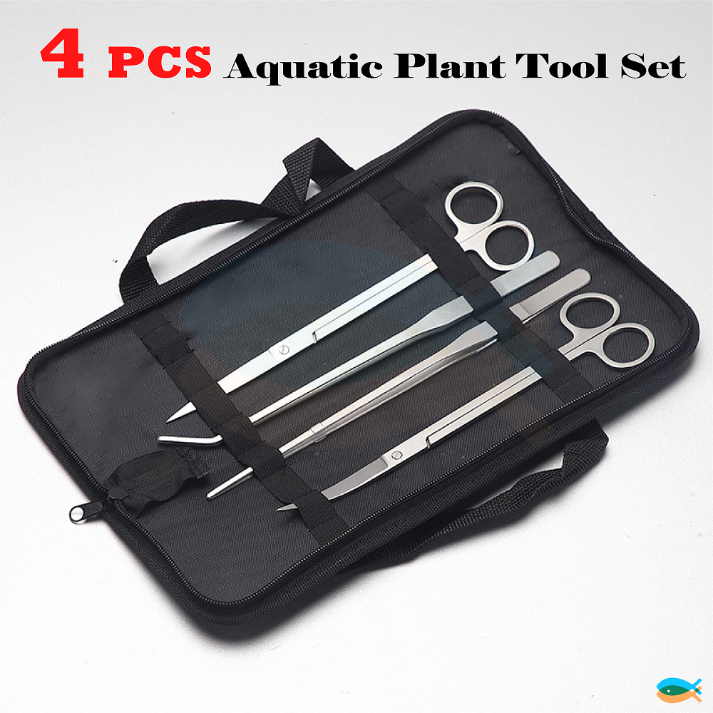 4pcs/5pcs Aquarium Tank Aquatic Plant Tweezers Scissors Spatula Tool Set Starter