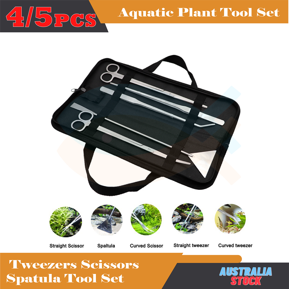 4pcs/5pcs Aquarium Tank Aquatic Plant Tweezers Scissors Spatula Tool Set Starter