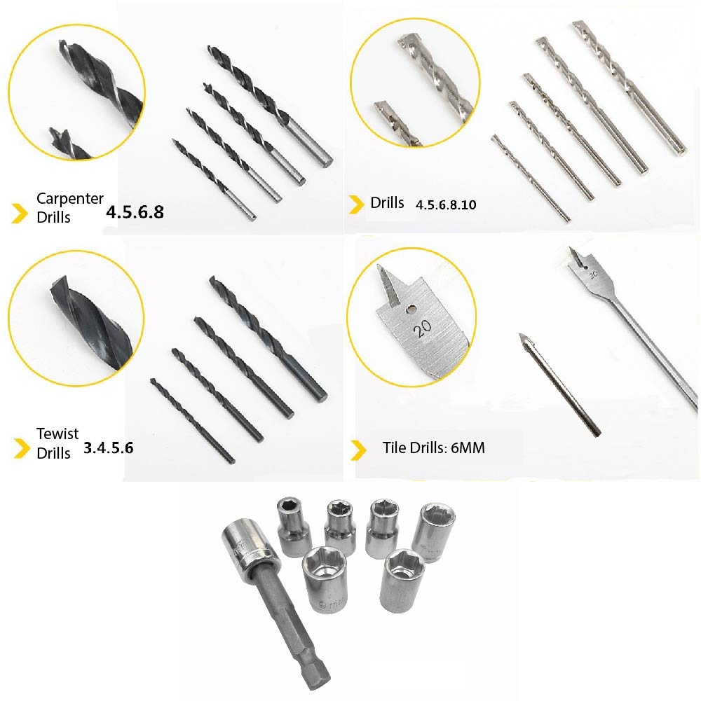 31PCS Precision Pin Vise Micro Drill Bits Mini Micro Hand Drill Bit Tools Set