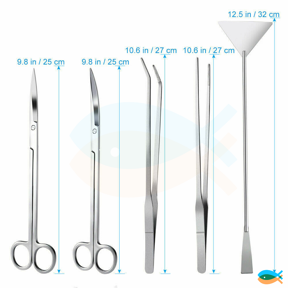 4pcs/5pcs Aquarium Tank Aquatic Plant Tweezers Scissors Spatula Tool Set Starter