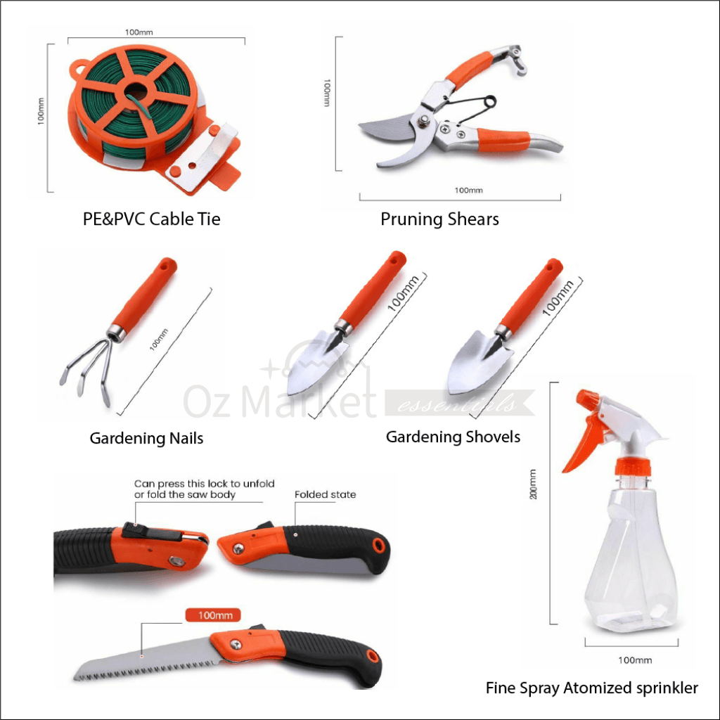 10Pcs Gardening Tool Shovel Rake Clippers Sprayer Portable Planting Glue Gun Gardentool OzMarket Essentials Pet Supplies