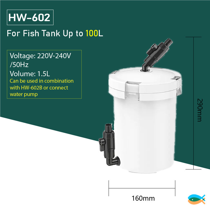 SUNSUN HW-602 & HW-602B 400L/H External Canister Filter and ACCESSORIES