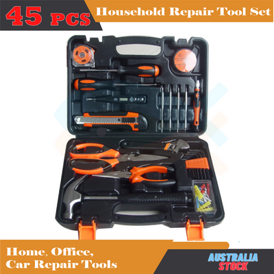 45 Pcs Household Hand Tools Set Hand Tool Kit for Home Office Car Repair Storage