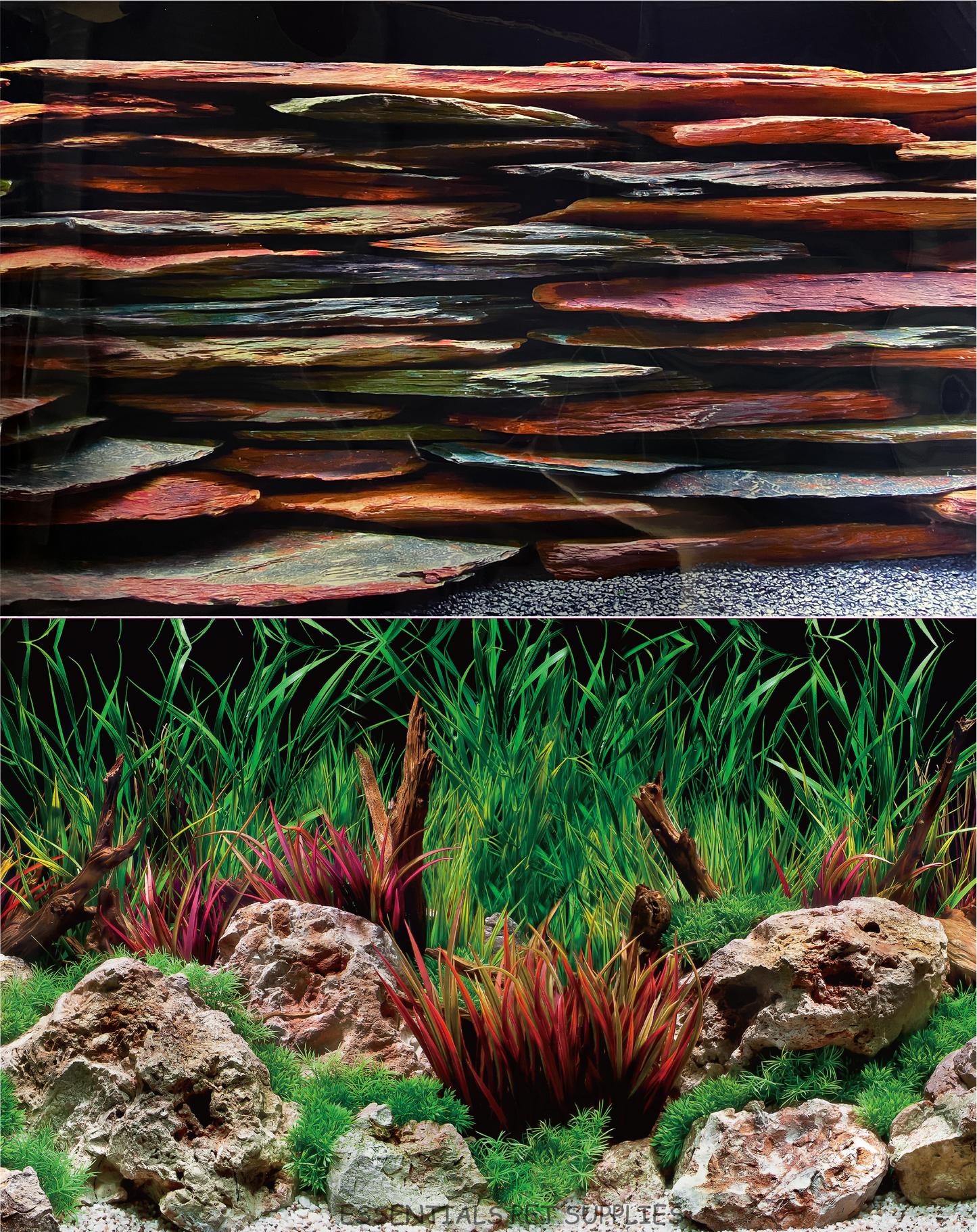 Aquarium Fish Tank Background Double Side Poster 18"(45cm)*4ft(122cm)