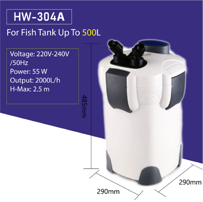 HW-304A SUNSUN 2000L/H External Canister Filter/Pump plus 4 Free Media