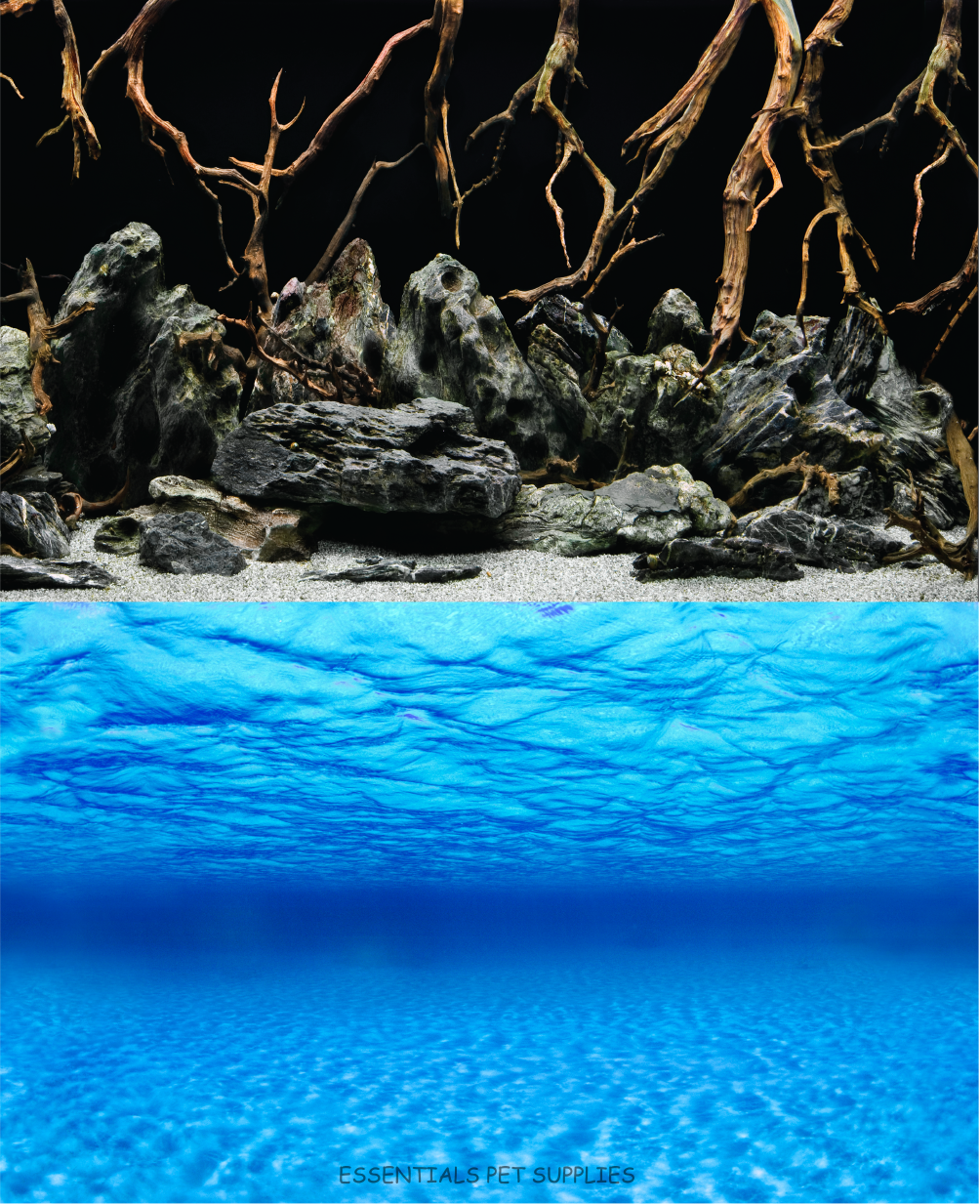 Aquarium Fish Tank Background Double Side Poster 24"(60cm)*5ft(153cm)