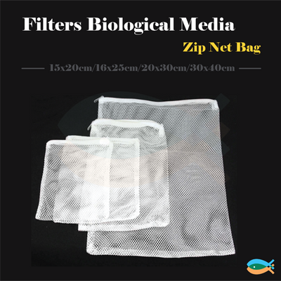 5Pcs Aquarium Nylon Mesh Fish Tank Pond Filter Media Zip Net Bag