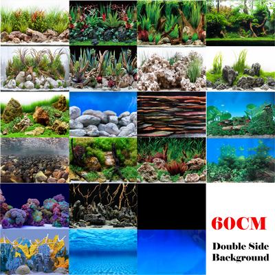 Aquarium Fish Tank Background Double Side Poster 24"(60cm)*3ft(92cm)